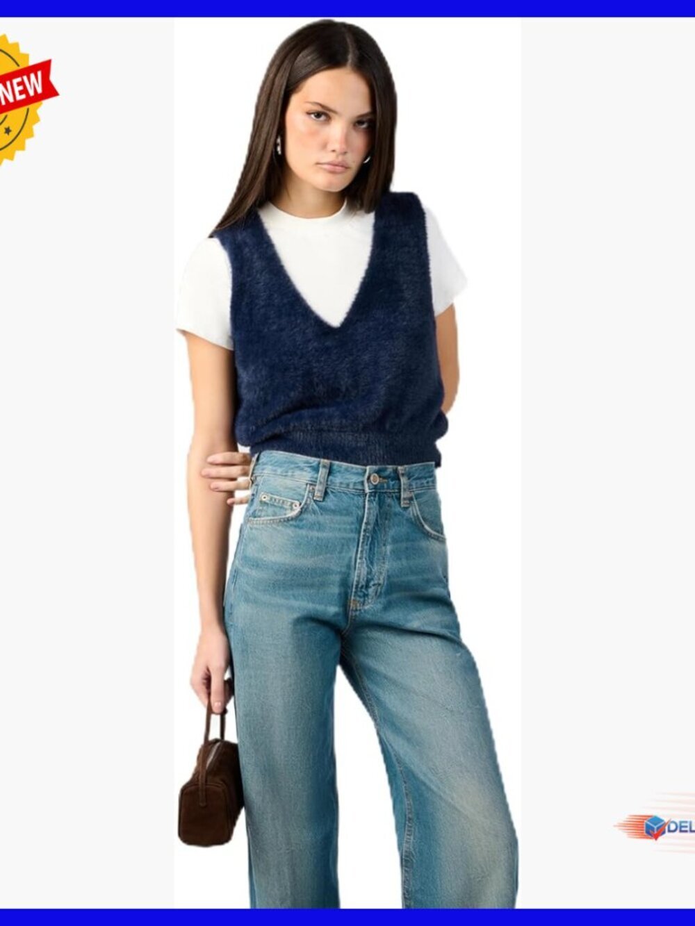 Women's V-Neck Sweater Vest, Knit Layering Piece